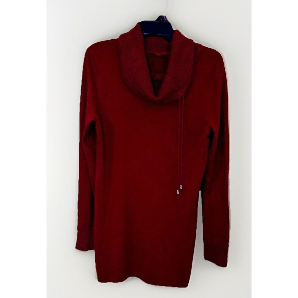 Red Sweater womens Dress Size Medium M Cowl Neck Red Knit  See Measurements B4